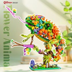 QILIVEV Q16001 16001 CÂU CHUYỆN HOA TẮC KÈ bộ đồ chơi xếp lắp ráp ghép mô hình Arts & Crafts FLOWER ANIMAL 1232 khối