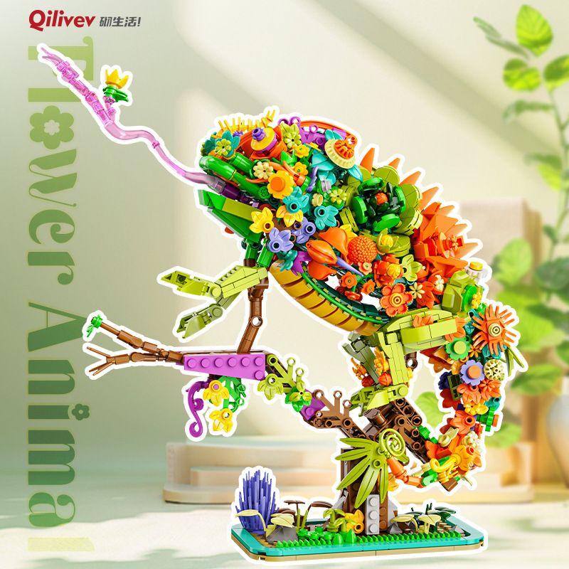 QILIVEV Q16001 16001 CÂU CHUYỆN HOA TẮC KÈ bộ đồ chơi xếp lắp ráp ghép mô hình Arts & Crafts FLOWER ANIMAL 1232 khối