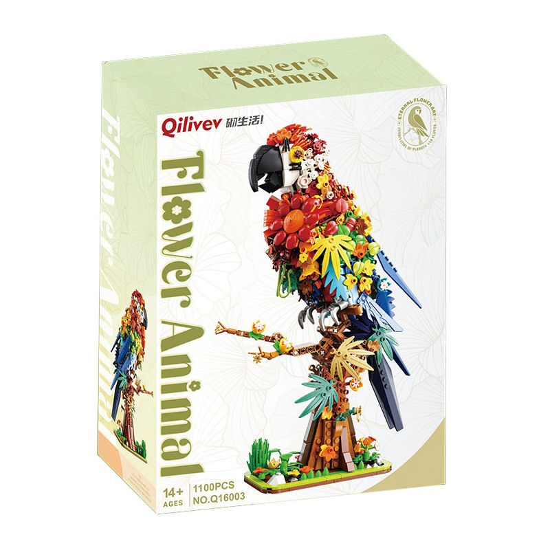 QILIVEV Q16003 16003 CÂU CHUYỆN HOA CON VẸT bộ đồ chơi xếp lắp ráp ghép mô hình Arts & Crafts FLOWER ANIMAL 1100 khối