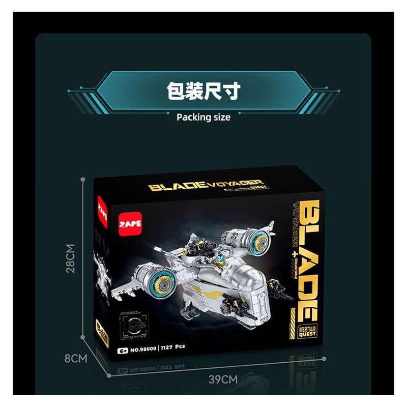 ZAPE 98000 CHIẾN HẠM LƯỠI KIẾM bộ đồ chơi xếp lắp ráp ghép mô hình Star Wars Chiến Tranh Giữa Các Vì Sao 1127 khối