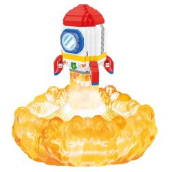 GOQI GQ-3050 3050 GQ3050 ĐÈN NGỦ TÊN LỬA bộ đồ chơi xếp lắp ráp ghép mô hình 528 khối