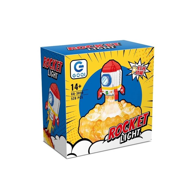 GOQI GQ-3050 3050 GQ3050 ĐÈN NGỦ TÊN LỬA bộ đồ chơi xếp lắp ráp ghép mô hình 528 khối