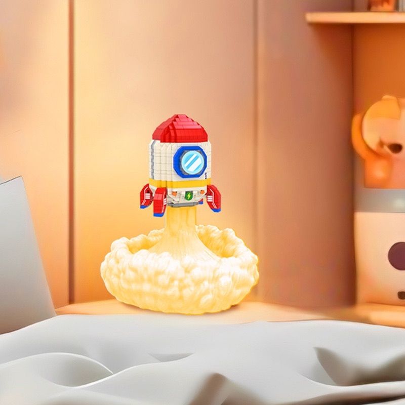 GOQI GQ-3050 3050 GQ3050 ĐÈN NGỦ TÊN LỬA bộ đồ chơi xếp lắp ráp ghép mô hình 528 khối