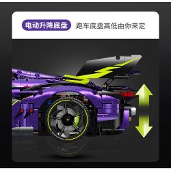 GULY 10635 SIÊU XE LAMBORGHINI PURPLE BULL 1:8 tỷ lệ 1:8 bộ đồ chơi xếp lắp ráp ghép mô hình Technic Kỹ Thuật Công Nghệ Cao Mô Hình Phương Tiện 3654 khối