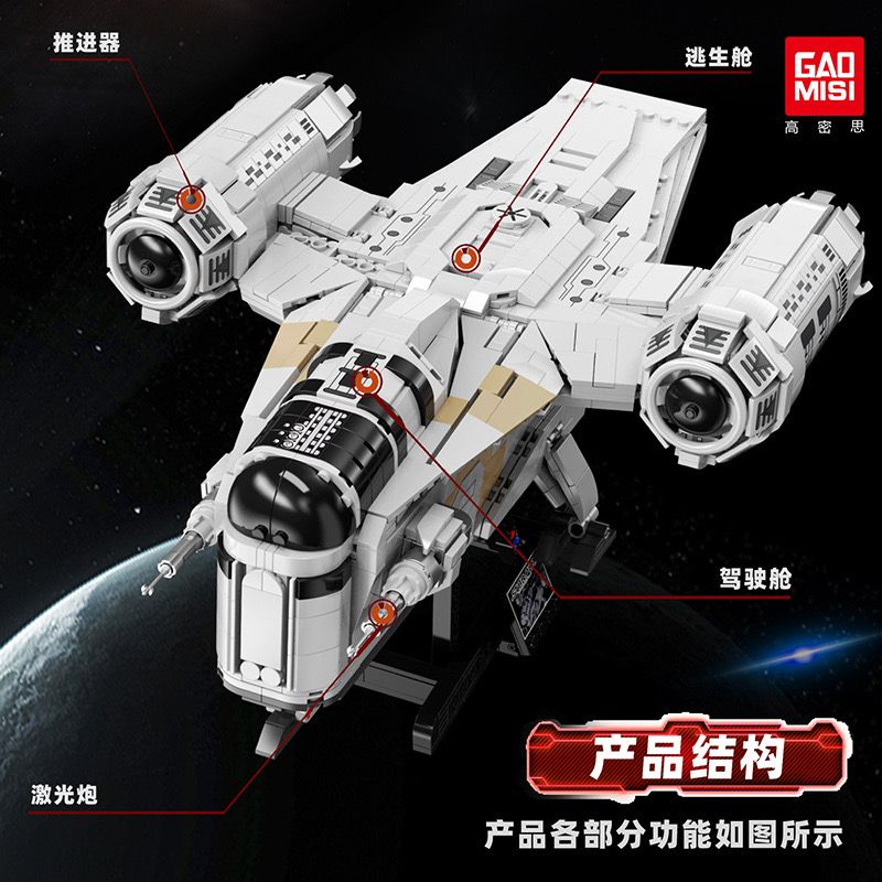 GAOMISI T2043 2043 DAO CẠO XƯƠNG bộ đồ chơi xếp lắp ráp ghép mô hình Star Wars STARPLAN Chiến Tranh Giữa Các Vì Sao 2248 khối