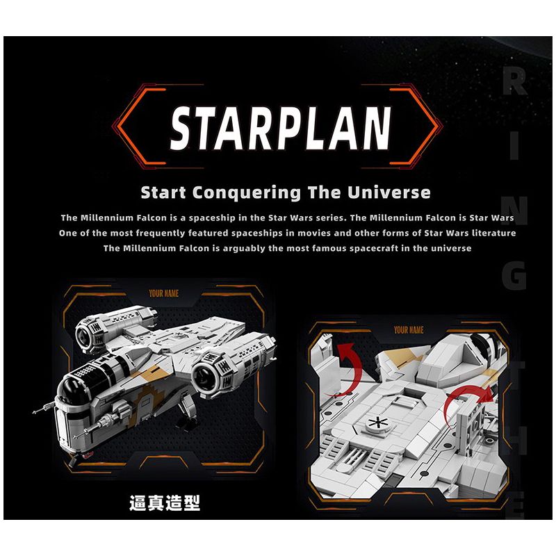 GAOMISI T2043 2043 DAO CẠO XƯƠNG bộ đồ chơi xếp lắp ráp ghép mô hình Star Wars STARPLAN Chiến Tranh Giữa Các Vì Sao 2248 khối
