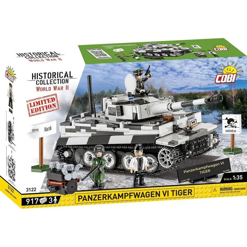 COBI 3122 XE TĂNG HẠNG NẶNG TIGER PANZER VI tỷ lệ 1:35 bộ đồ chơi xếp lắp ráp ghép mô hình Military Army PANZERKAMPFWAGEN VI TIGER - LIMITED EDITION Quân Sự Bộ Đội 917 khối