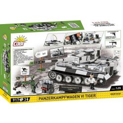 COBI 3122 XE TĂNG HẠNG NẶNG TIGER PANZER VI tỷ lệ 1:35 bộ đồ chơi xếp lắp ráp ghép mô hình Military Army PANZERKAMPFWAGEN VI TIGER - LIMITED EDITION Quân Sự Bộ Đội 917 khối