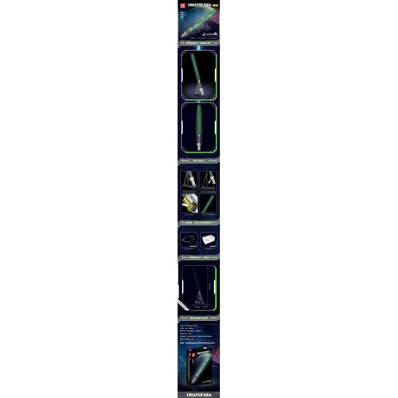 MouldKing 10140 Mould King 10140 LUKE ÁNH SÁNG bộ đồ chơi xếp lắp ráp ghép mô hình Star Wars LUKE LIGHTSABER Chiến Tranh Giữa Các Vì Sao 1126 khối