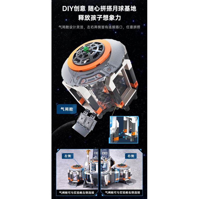 KEEPPLEY K10235 10235 CĂN CỨ MẶT TRĂNG (MÔ-ĐUN THỬ NGHIỆM KHÓA KHÍ) bộ đồ chơi xếp lắp ráp ghép mô hình City Thành Phố 790 khối