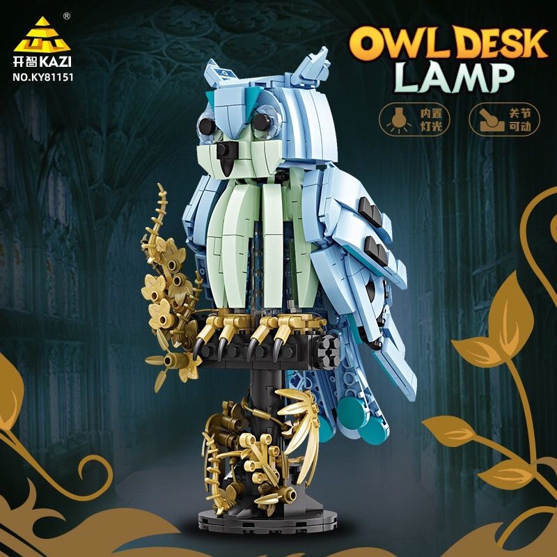 Kazi KY81151 81151 ĐÈN BÀN ĐẠI BÀNG MÈO bộ đồ chơi xếp lắp ráp ghép mô hình OWL DESK LAMP 545 khối