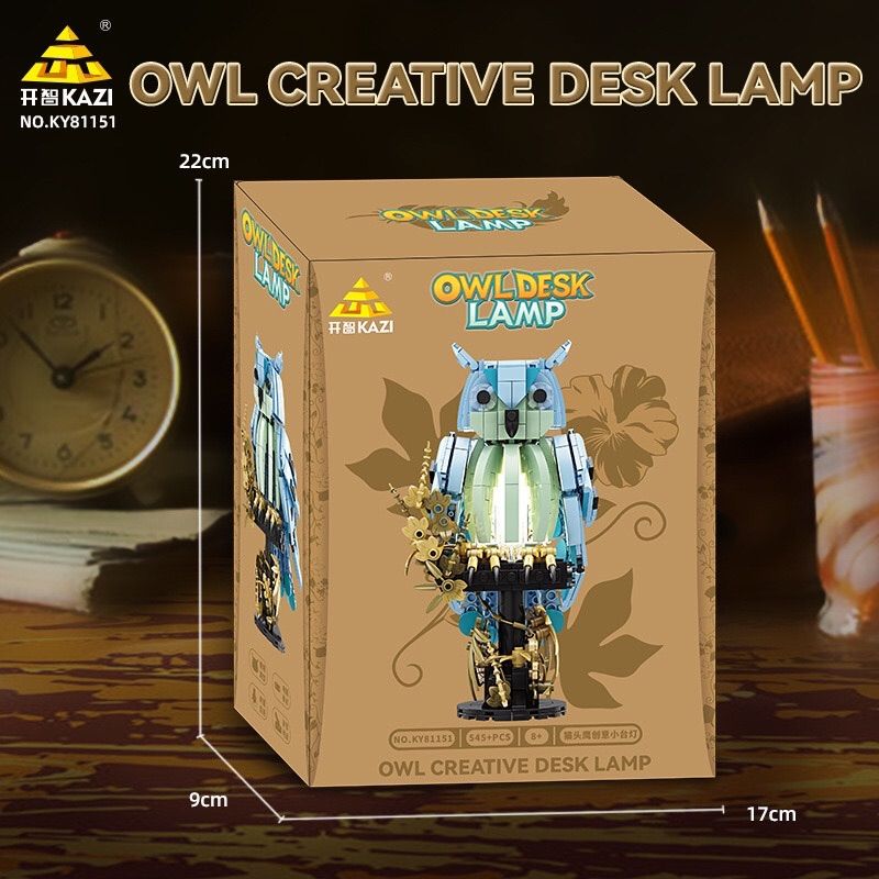 Kazi KY81151 81151 ĐÈN BÀN ĐẠI BÀNG MÈO bộ đồ chơi xếp lắp ráp ghép mô hình OWL DESK LAMP 545 khối