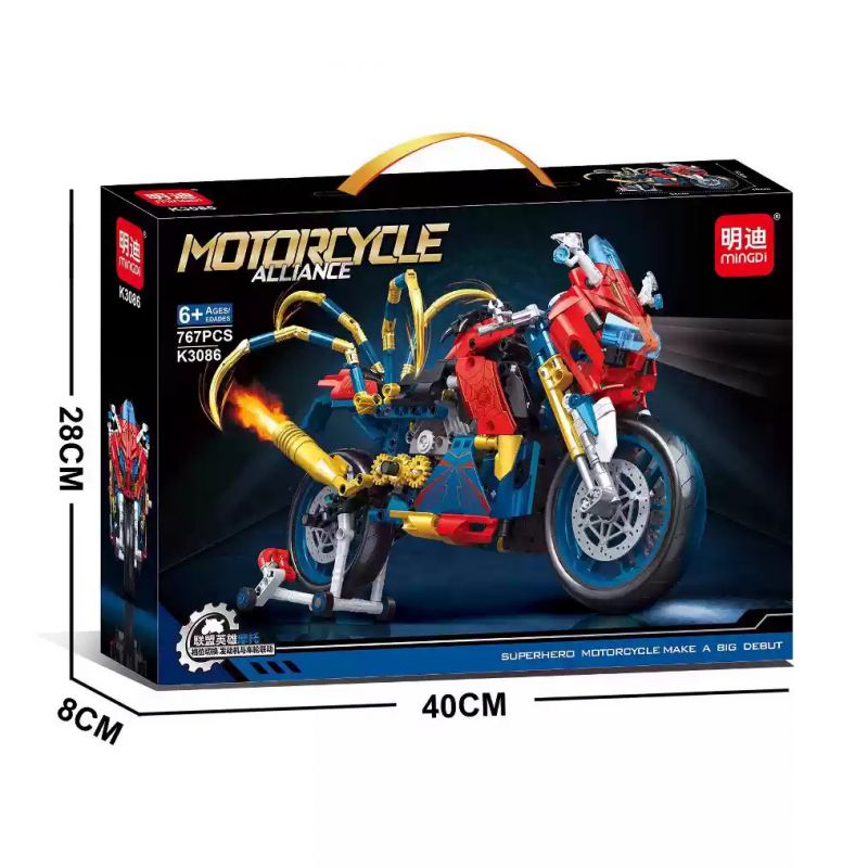 minGDi LEIBAO K3086 Xếp hình lắp ráp ghép mô hình Spider Hero Motorcycle minGDi LEIBAO K3086 Xếp hình lắp ráp ghép mô hình Spider Hero Motorcycle