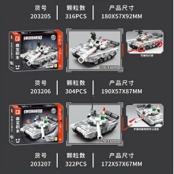 SEMBO 203204 203205 203206 203207 4 SỰ KẾT HỢP CỦA XE TĂNG CHÍNH TIANQI 99A CHALLENGER II MAIN BATTLE TANK TYPE 59 bộ đồ chơi xếp lắp ráp ghép mô hình Military Army Quân Sự Bộ Đội 1254 khối