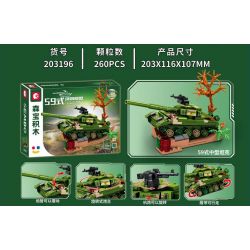 SEMBO 203196 LÍNH HẠNG TRUNG XE TĂNG NHẸ LOẠI 15 bộ đồ chơi xếp lắp ráp ghép mô hình Military Army Quân Sự Bộ Đội 260 khối