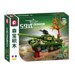 SEMBO 203197 LÍNH TRUNG QUỐC XE TĂNG HẠNG TYPE 59 bộ đồ chơi xếp lắp ráp ghép mô hình Military Army Quân Sự Bộ Đội 236 khối