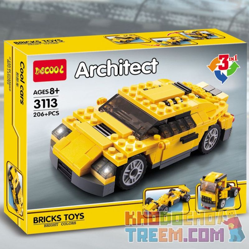 NOT Lego COOL CARS 4939 JISI 3113 LITTLE COMPANION 105 xếp lắp ráp ghép mô hình XE ĐỊA HÌNH ĐUA TẢI MÁT MẺ Creator Sáng Tạo 206 khối