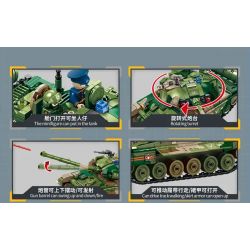 SEMBO 207225 CHIẾN TRANH SINH TỒN XE TĂNG ĐẤU CHÍNH CỦA LIÊN XEL T90 bộ đồ chơi xếp lắp ráp ghép mô hình Military Army Quân Sự Bộ Đội 765 khối