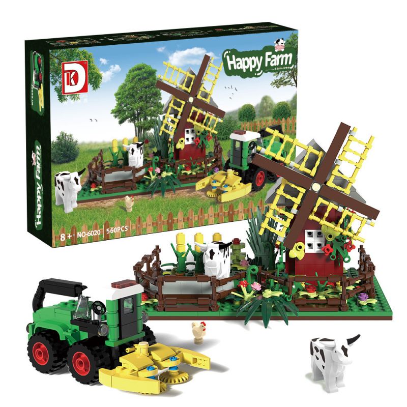 DK 6020 CỐI XAY GIÓ TRANG TRẠI bộ đồ chơi xếp lắp ráp ghép mô hình City HAPPY FARM Thành Phố 560 khối