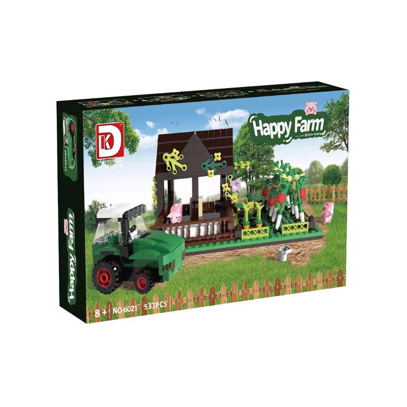  DK 6021 Happy Farm Xếp hình lắp ráp ghép mô hình chuồng lợn trang trại