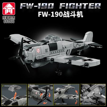 LE YI 66066 MÁY BAY CHIẾN ĐẤU FW-190 bộ đồ chơi xếp lắp ráp ghép mô hình Military Army FW-190 FIGHTER Quân Sự Bộ Đội
