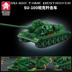 LE YI 66069 XE MÁY BAY CHIẾN ĐẤU TĂNG SU-100 bộ đồ chơi xếp lắp ráp ghép mô hình Military Army SU-100 TANK DESTROYER Quân Sự Bộ Đội