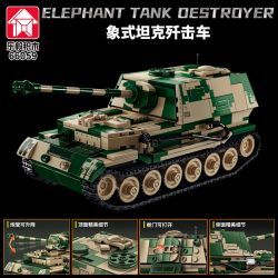 LE YI 66059 XE MÁY BAY CHIẾN ĐẤU TĂNG PIXEL bộ đồ chơi xếp lắp ráp ghép mô hình Military Army ELEPHANT TANK DESTROYER Quân Sự Bộ Đội 826 khối