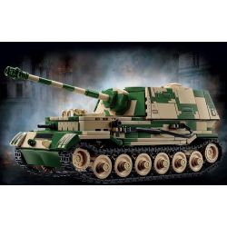 LE YI 66059 XE MÁY BAY CHIẾN ĐẤU TĂNG PIXEL bộ đồ chơi xếp lắp ráp ghép mô hình Military Army ELEPHANT TANK DESTROYER Quân Sự Bộ Đội 826 khối