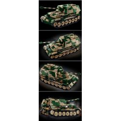 LE YI 66059 XE MÁY BAY CHIẾN ĐẤU TĂNG PIXEL bộ đồ chơi xếp lắp ráp ghép mô hình Military Army ELEPHANT TANK DESTROYER Quân Sự Bộ Đội 826 khối