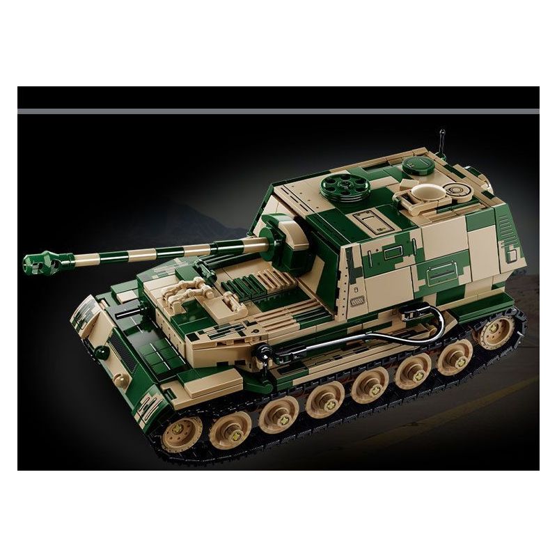 LE YI 66059 XE MÁY BAY CHIẾN ĐẤU TĂNG PIXEL bộ đồ chơi xếp lắp ráp ghép mô hình Military Army ELEPHANT TANK DESTROYER Quân Sự Bộ Đội 826 khối