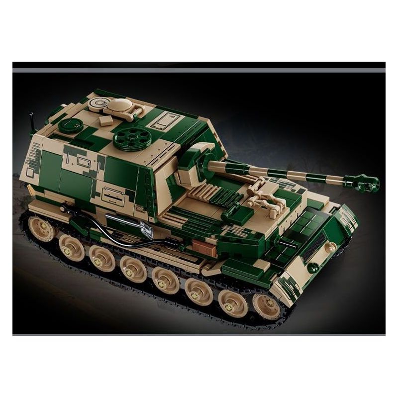LE YI 66059 XE MÁY BAY CHIẾN ĐẤU TĂNG PIXEL bộ đồ chơi xếp lắp ráp ghép mô hình Military Army ELEPHANT TANK DESTROYER Quân Sự Bộ Đội 826 khối