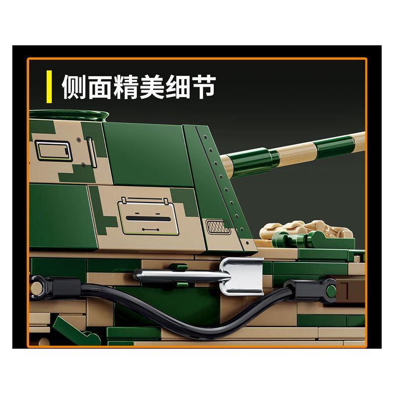 LE YI 66059 XE MÁY BAY CHIẾN ĐẤU TĂNG PIXEL bộ đồ chơi xếp lắp ráp ghép mô hình Military Army ELEPHANT TANK DESTROYER Quân Sự Bộ Đội 826 khối