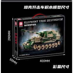 LE YI 66059 XE MÁY BAY CHIẾN ĐẤU TĂNG PIXEL bộ đồ chơi xếp lắp ráp ghép mô hình Military Army ELEPHANT TANK DESTROYER Quân Sự Bộ Đội 826 khối