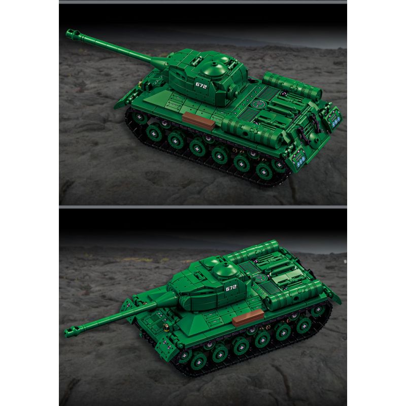 LE YI 66072 IS-2 BỂ NẶNG bộ đồ chơi xếp lắp ráp ghép mô hình Military Army IS-2 HEAVY TANK Quân Sự Bộ Đội 752 khối