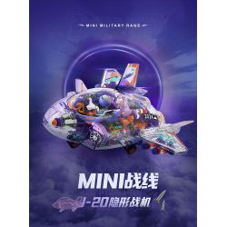 IBLOCK IB1301-2 1301-2 MẶT TRẬN MINI MÁY BAY CHIẾN ĐẤU TÀNG HÌNH J-20 bộ đồ chơi xếp lắp ráp ghép mô hình MINI MILITARY RAGE