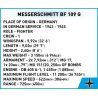 COBI 5761 MECE SCHMIDT BF-109 G 1:32 tỷ lệ 1:32 bộ đồ chơi xếp lắp ráp ghép mô hình Military Army MESSERSCHMITT BF 109 G Quân Sự Bộ Đội 350 khối
