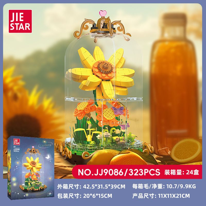 JIESTAR JJ9086 9086 MẶT TRỜI NHỎ HOA ĐỒNG TIỀN bộ đồ chơi xếp lắp ráp ghép mô hình 323 khối