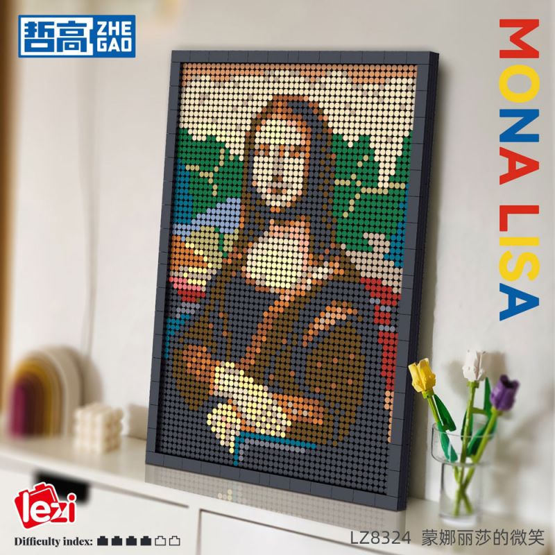 ZHEGAO LZ8324 8324 NỤ CƯỜI CỦA MONA LISA bộ đồ chơi xếp lắp ráp ghép mô hình Art MONALISA 3624 khối
