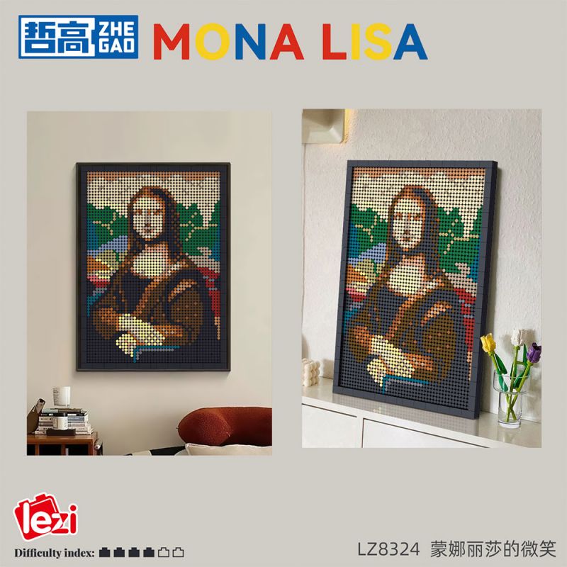 ZHEGAO LZ8324 8324 NỤ CƯỜI CỦA MONA LISA bộ đồ chơi xếp lắp ráp ghép mô hình Art MONALISA 3624 khối