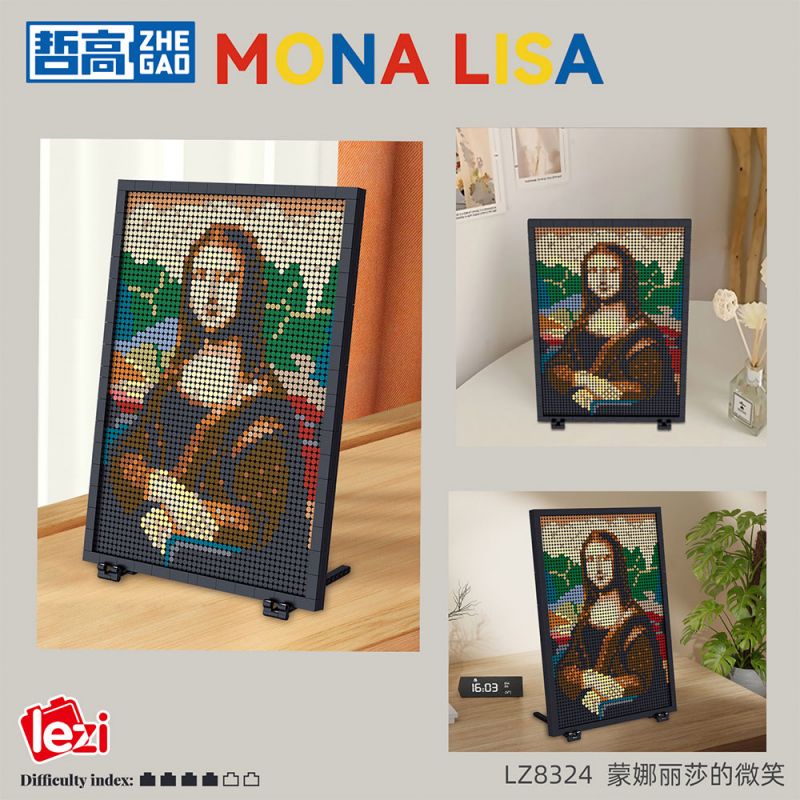 ZHEGAO LZ8324 8324 NỤ CƯỜI CỦA MONA LISA bộ đồ chơi xếp lắp ráp ghép mô hình Art MONALISA 3624 khối