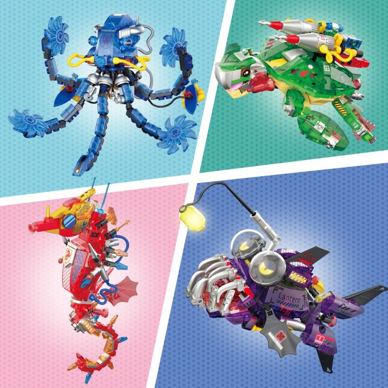 ZHEGAO 662037 SEA LIFE 2 4 MẪU bộ đồ chơi xếp lắp ráp ghép mô hình 1191 khối