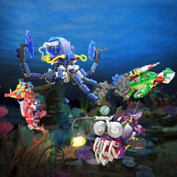 ZHEGAO 662037 SEA LIFE 2 4 MẪU bộ đồ chơi xếp lắp ráp ghép mô hình 1191 khối