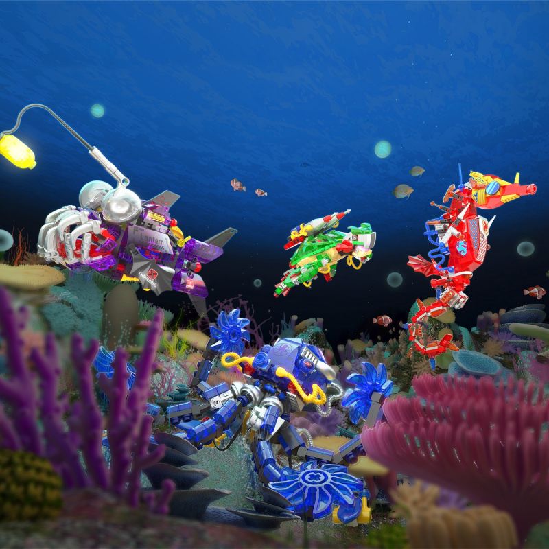 ZHEGAO 662037 SEA LIFE 2 4 MẪU bộ đồ chơi xếp lắp ráp ghép mô hình 1191 khối