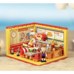 WEKKI 516415 CHERRY NHỎ BALLS NGÔI NHÀ STACK CỬA HÀNG BURGER HUAMOU bộ đồ chơi xếp lắp ráp ghép mô hình Movie & Game Phim Và Trò Chơi 216 khối