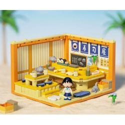 WEKKI 516415 CHERRY NHỎ BALLS NGÔI NHÀ STACK CỬA HÀNG BURGER HUAMOU bộ đồ chơi xếp lắp ráp ghép mô hình Movie & Game Phim Và Trò Chơi 216 khối