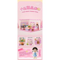 WEKKI 516416 BÓNG ANH ĐÀO NHỎ NGÔI NHÀ STACK CỬA HÀNG TRÁNG MIỆNG XIAOYU bộ đồ chơi xếp lắp ráp ghép mô hình Movie & Game Phim Và Trò Chơi 200 khối