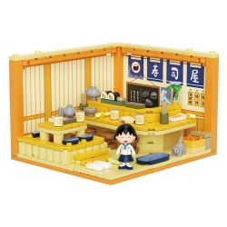 WEKKI 516417 NGÔI NHÀ JENGA THƠM NGON CỦA CHIBI MARUKO-CHAN HÀNG SUSHI bộ đồ chơi xếp lắp ráp ghép mô hình Movie & Game Phim Và Trò Chơi 206 khối