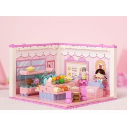 WEKKI 516417 NGÔI NHÀ JENGA THƠM NGON CỦA CHIBI MARUKO-CHAN HÀNG SUSHI bộ đồ chơi xếp lắp ráp ghép mô hình Movie & Game Phim Và Trò Chơi 206 khối