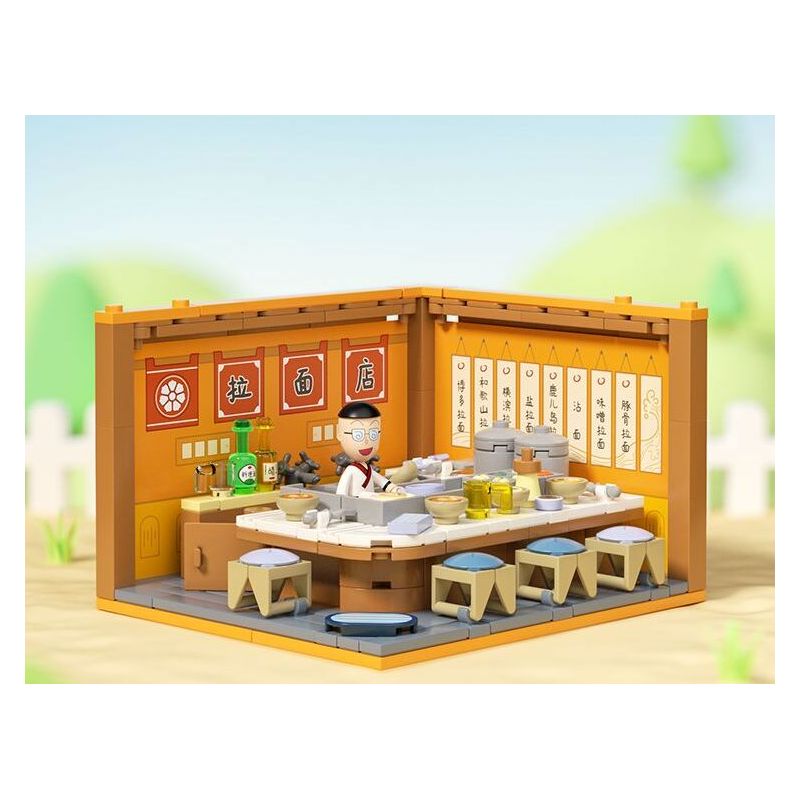 WEKKI 516418 CHERRY NHỎ BALLS NGÔI NHÀ STACK MARU TAILING NOODLE SHOP bộ đồ chơi xếp lắp ráp ghép mô hình Movie & Game Phim Và Trò Chơi 191 khối