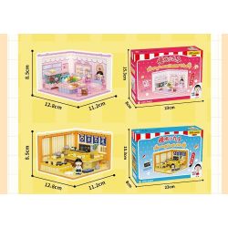 WEKKI 516418 CHERRY NHỎ BALLS NGÔI NHÀ STACK MARU TAILING NOODLE SHOP bộ đồ chơi xếp lắp ráp ghép mô hình Movie & Game Phim Và Trò Chơi 191 khối